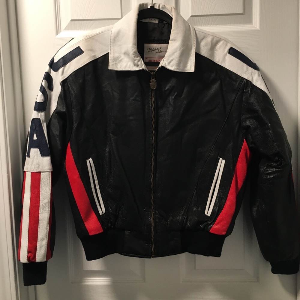 Vintage leather bomber jacket-Men’s SMALL